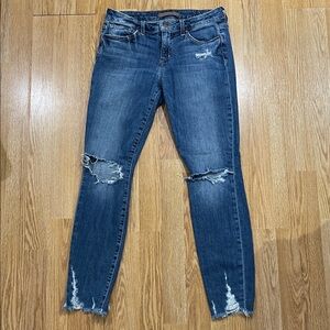 Joe's Jeans Dark Blue Distressed Skinny Ankle Jeans